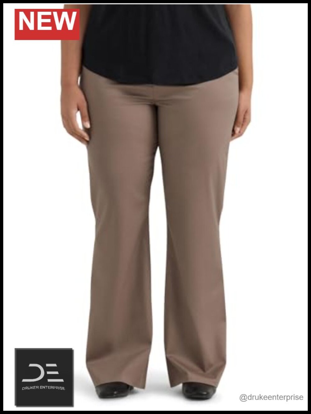 Plus Size Mid Rise Bootcut Wrinkle Free Pants